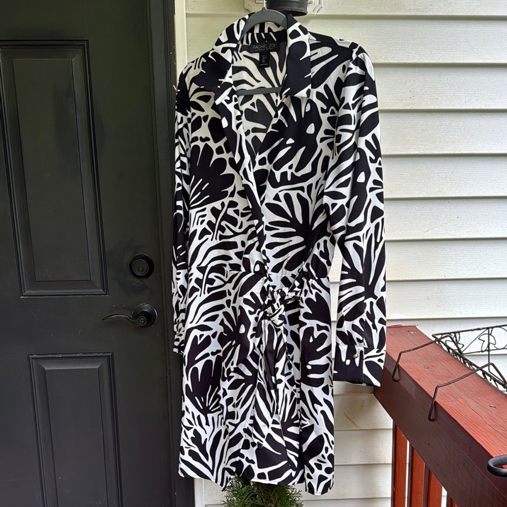 Black & White Printed Shirt Dress
